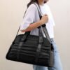 Pleated Fitness Gym and Travel Duffel Bag with Shoe Compartment