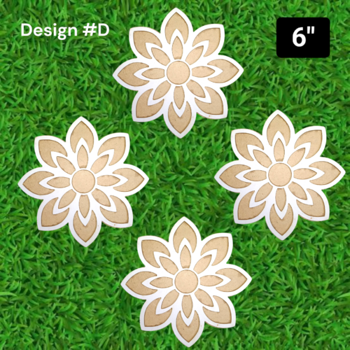 DIY MDF Siders Rangoli Mats- 6″ – Set of 4 Mats