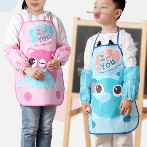 Waterproof Kids Apron With Sleeves