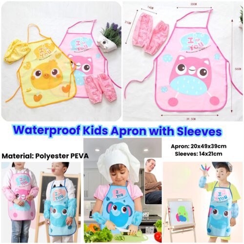 Waterproof Kids Apron With Sleeves