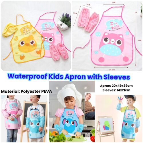 Waterproof Kids Apron With Sleeves