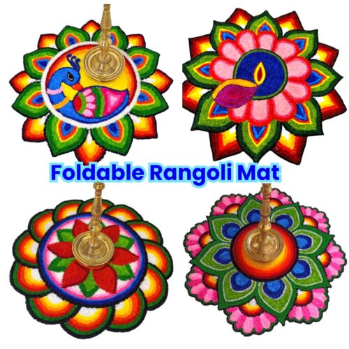 Ready to Use, Reusable, Foldable Rangoli Mat - 2 Feet