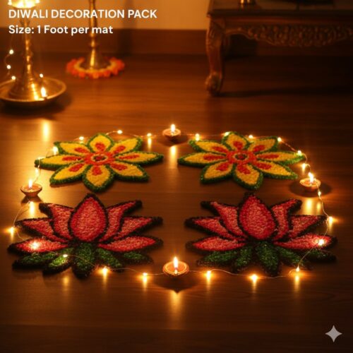 Ready to Use, Reusable, Foldable Rangoli Mat - 1 Foot