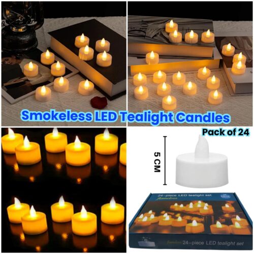 Alternative view of Smokeless LED Tealight Candles-  Pack of 24