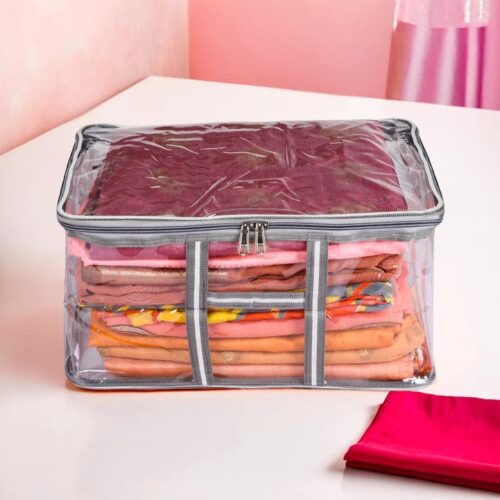 Heavy Quality Transparent Storage Organiser/ Saree Box Cover