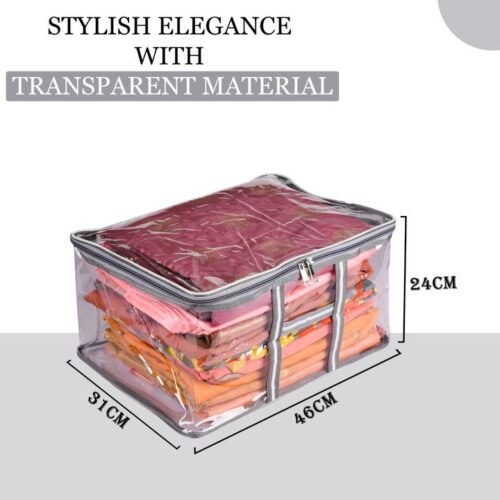 Heavy Quality Transparent Storage Organiser/ Saree Box Cover
