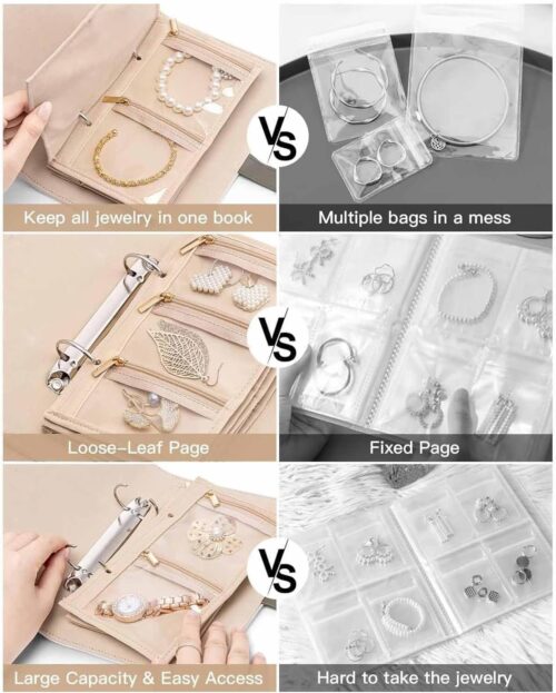 Premium Luxury Portable Jewellery Organiser Storage Folder / Book