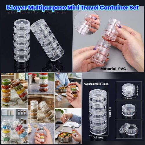 5 Layer Multipurpose Mini Travel Container Set - Pack of 1