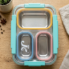 Individual Seal 3 Compartment Stainless Steel Tiffin Lunch Bento Box - 100% Leak Proof