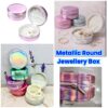 Metallic Round Jewellery Box / Multipurpose Gift  Box / Mini Jewellery Organizer
