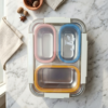 Individual Seal 3 Compartment Stainless Steel Tiffin Lunch Bento Box - 100% Leak Proof