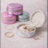 Metallic Round Jewellery Box / Multipurpose Gift  Box / Mini Jewellery Organizer
