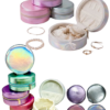 Metallic Round Jewellery Box / Multipurpose Gift  Box / Mini Jewellery Organizer