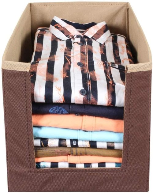 Foldable Stackable Clothes Organizer for Wardrobe – Shirts, Kurtis & T-Shirts Storage Box - Heavy Quality
