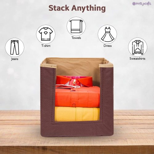 Foldable Stackable Clothes Organizer for Wardrobe – Shirts, Kurtis & T-Shirts Storage Box - Heavy Quality