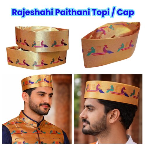 Rajeshahi Paithani Topi / Paithani Brocade Cap