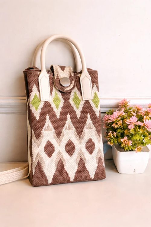 Knitted Crossbody Korean Mini Handbag Mobile Sling - Phone Pixie - Pack of 1