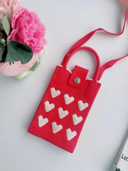 Knitted Crossbody Korean Mini Handbag Mobile Sling - Phone Pixie - Pack of 1