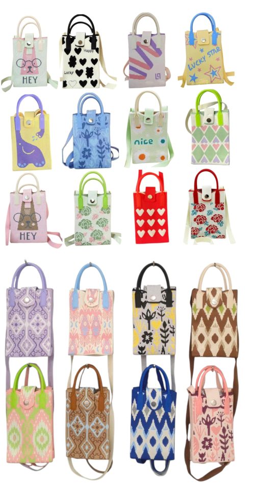 Knitted Crossbody Korean Mini Handbag Mobile Sling - Phone Pixie - Pack of 1