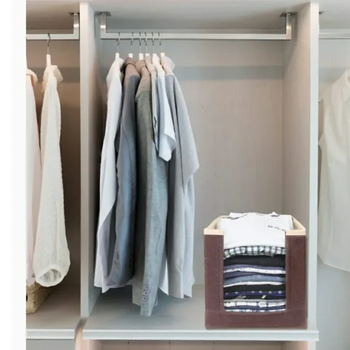 Foldable Stackable Clothes Organizer for Wardrobe – Shirts, Kurtis & T-Shirts Storage Box - Heavy Quality