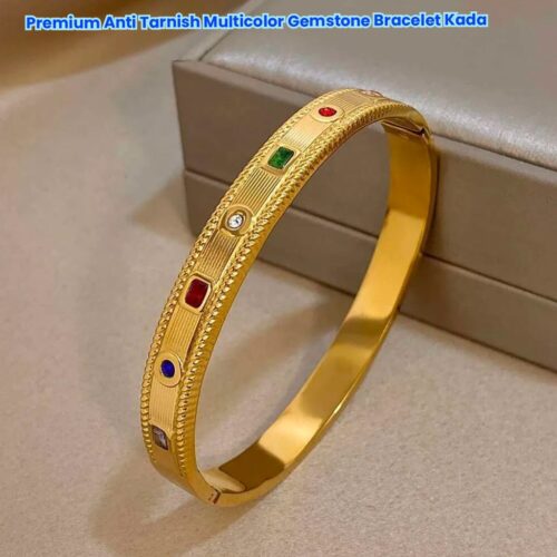 Premium Anti Tarnish Multicolor Gemstone Bracelet Kada