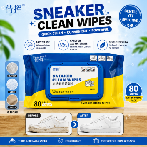 Sneakers and Shoes Cleaning Wet Wipes- Pack of 80 Wipes