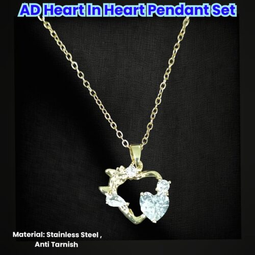 AD Heart in Heart Pendant Set