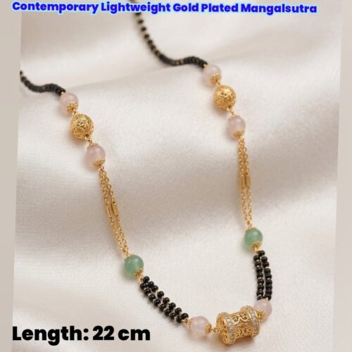 Contemporary Lightweight Gold Plated Mangalsutra