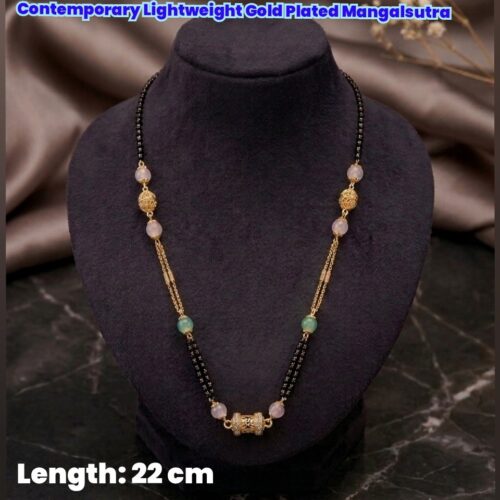 Alternative view of Contemporary Lightweight Gold Plated Mangalsutra