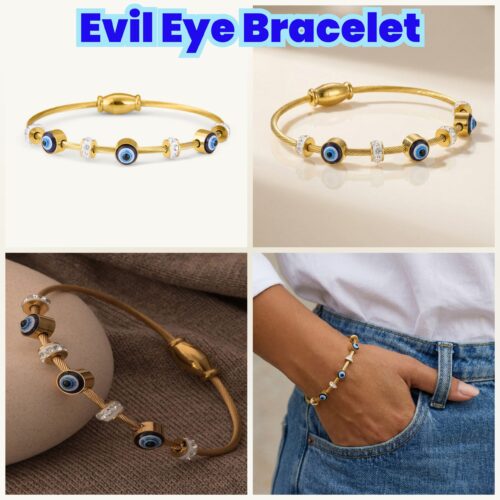 Alternative view of Anti Tarnish Evil Eye Bracelet- Pack of 1