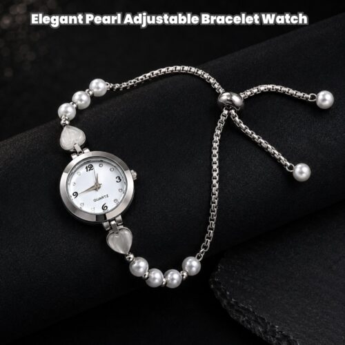 Alternative view of Elegant Pearl Adjustable Bracelet Watch