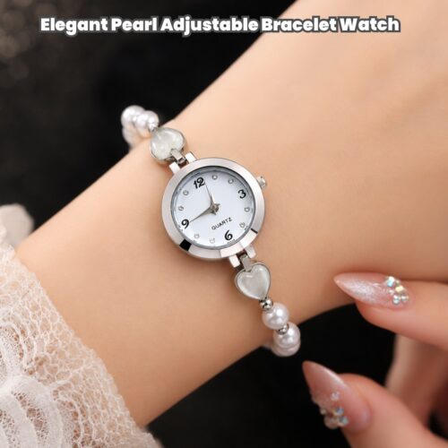 Elegant Pearl Adjustable Bracelet Watch