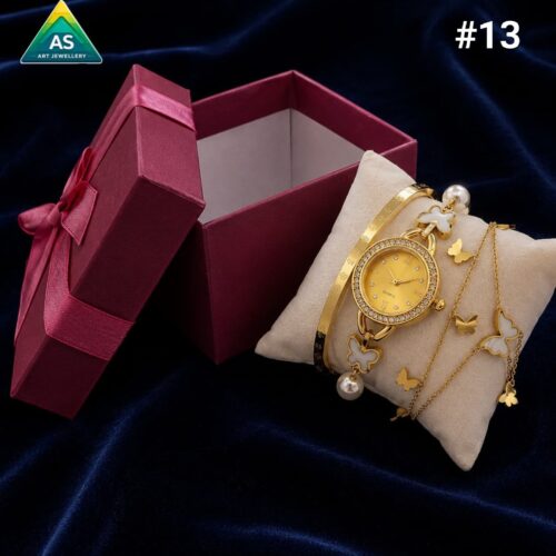 Alternative view of Stylish Watch and Stack Combo Gift Set | Fancy Watch Bracelet with Kada Bangle and Bracelet Combo