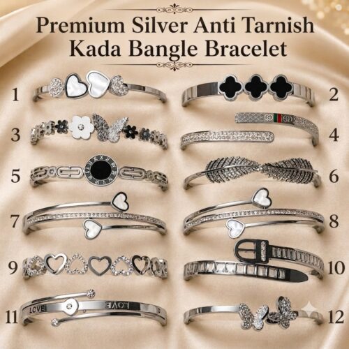 Premium Silver Anti Tarnish Kada Bangle Bracelet - Pack of 1 Bracelet