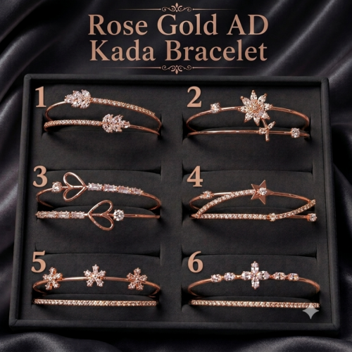 Alternative view of Rose Gold AD Kada Bangle Bracelet - Pack of 1 Bracelet
