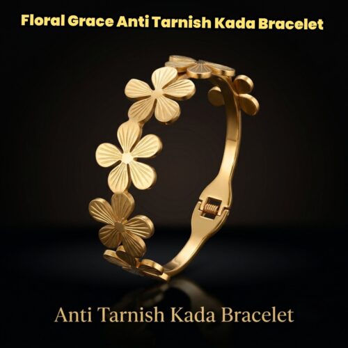 Floral Grace Anti Tarnish Kada Bracelet