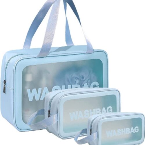 Alternative view of Travel Wash Bag Cosmetics, Toiletries Organizer Pouches -  Set of 3