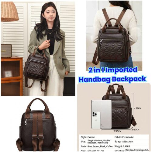 2 in 1 Imported Handbag Backpack