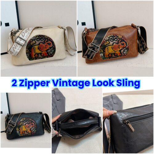 Alternative view of 2 Zipper Vintage Look Sling