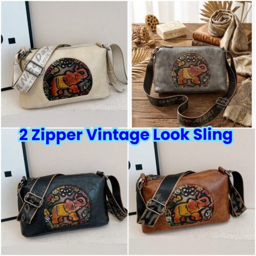 2 Zipper Vintage Look Sling