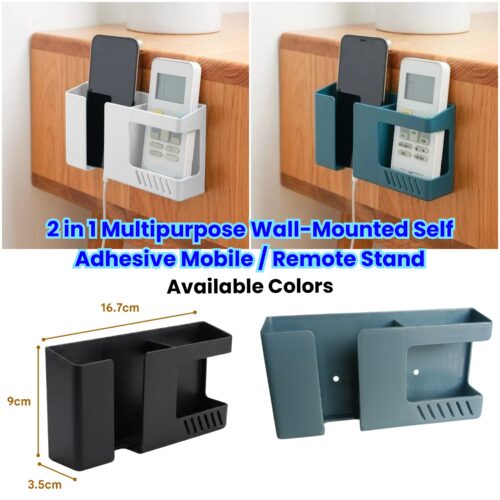 Alternative view of 2 in 1 Multipurpose Wall-Mounted Self Adhesive Mobile / Remote Stand - Pack of 1